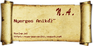 Nyerges Anikó névjegykártya