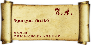 Nyerges Anikó névjegykártya